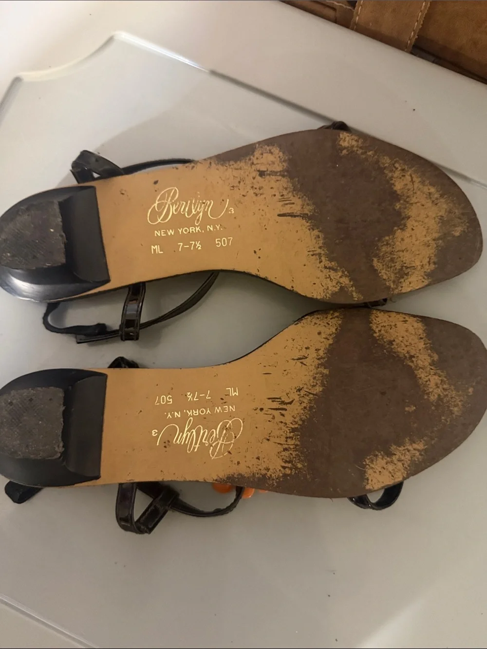 VTG 60s 70s Psychedelic Mod Daisy Sandals Bernign NY RetroHippie Festival 7 -7.5